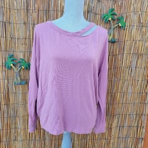 Express long sleeve cut neckline soft sweater